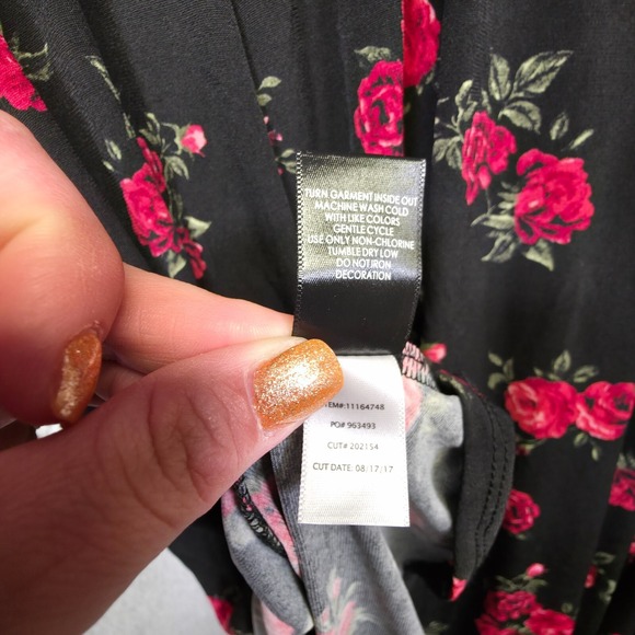 Torrid Dress Womens Plus Size 2X Floral Skater Whimsigoth Vamp Dark Romantic NEW - Picture 15 of 16